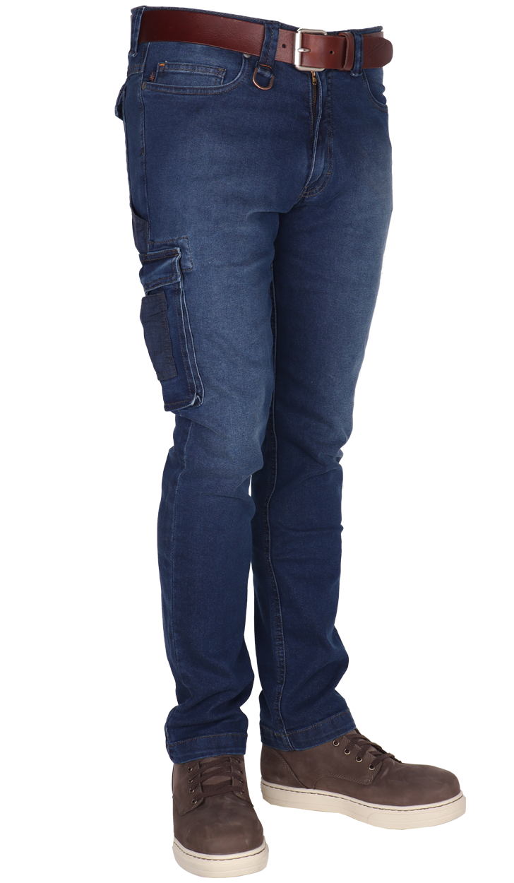 Circulaire werkbroek jeans van duurzame denim crosshatch performance wear willow c01