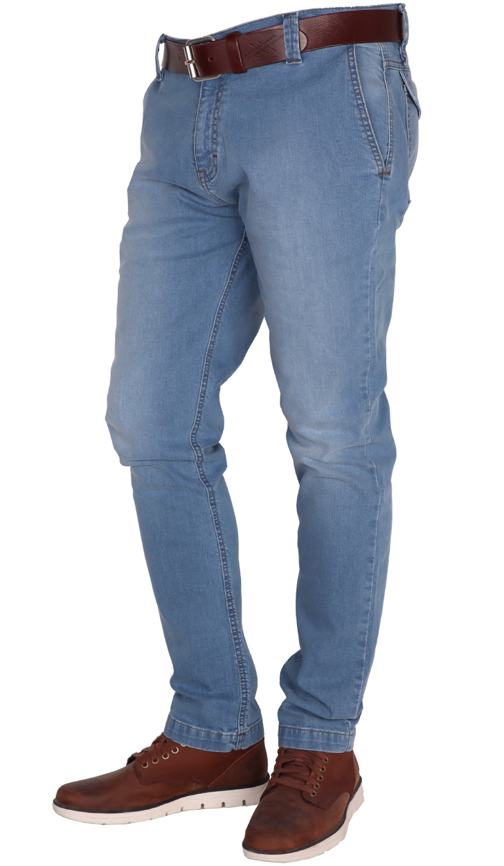 Lichte stretch jeans steekzakken afsluitbare achterzak