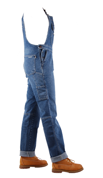 Stretch tuinbroek dames jeans salopette van lichtblauwe spijkerstof