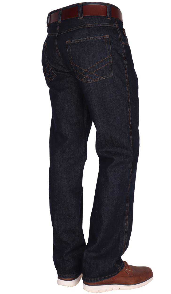 Heren spijkerbroek zonder elastan. Authentieke donkerblauwe jeans | Rider