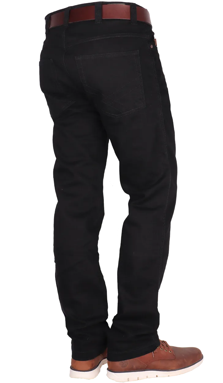 Zwarte spijkerbroek regular fit heren jeans van ouderwetse kwaliteit