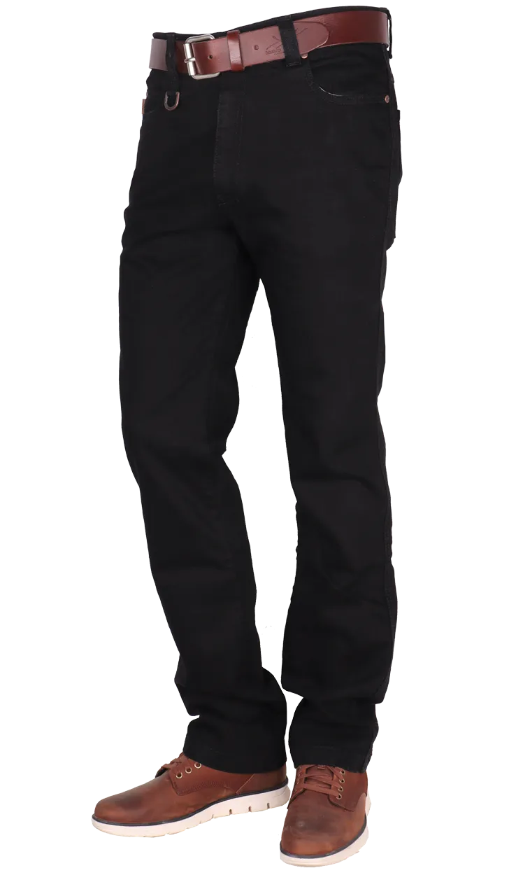 Zwarte spijkerbroek regular fit heren jeans van ouderwetse kwaliteit