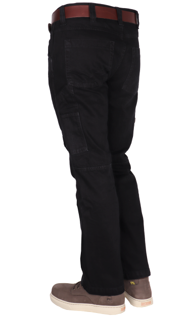 Zwarte werkspijkerbroek veel zakken extra donker jeans