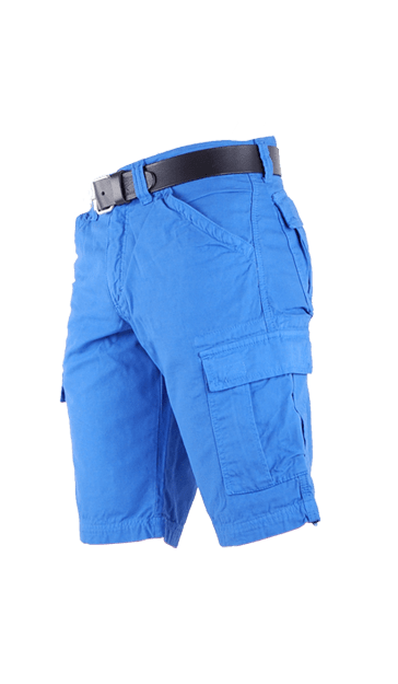 Blauwe shorts van licht canvas materiaal extra luchtig