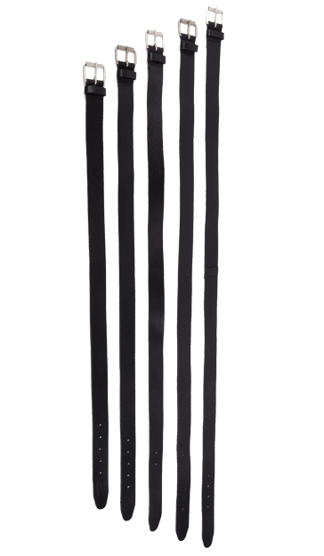 Zwarte broekriem van volnerf leer 35 cm sterke metalen gesp
