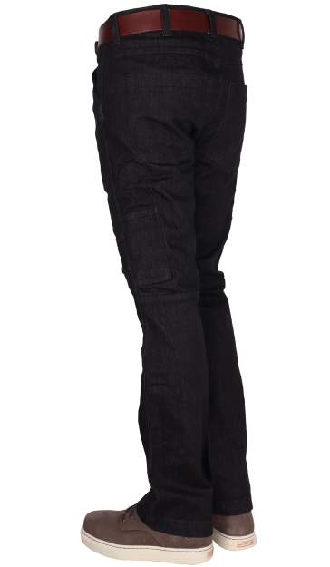 Werkjeans zwarte stretch denim 99 katoen 1 lycra veel handige zakken