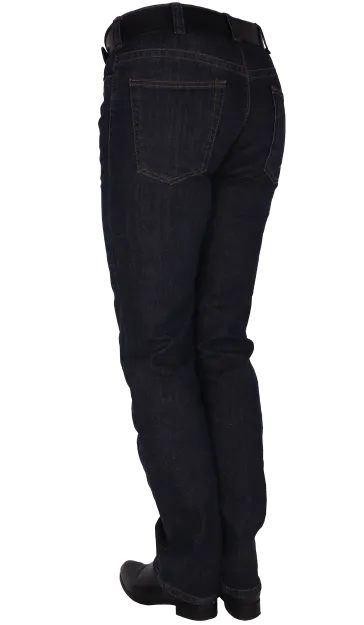 Dames donkere stretchbroek jeans regular fit kleine grote maten middel hoge waist