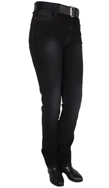 Donker zwarte dames spijkerbroek van gerecyclede katoen