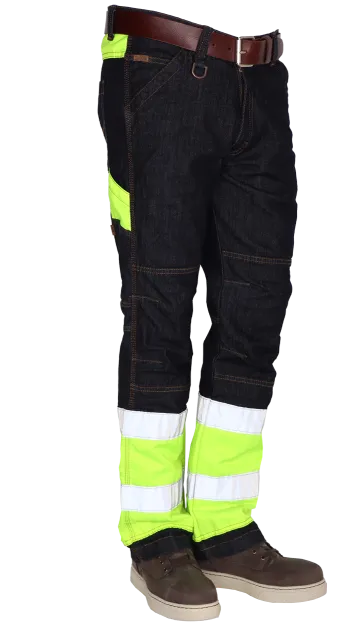 Veiligheidsbroek high visibility fluor geel