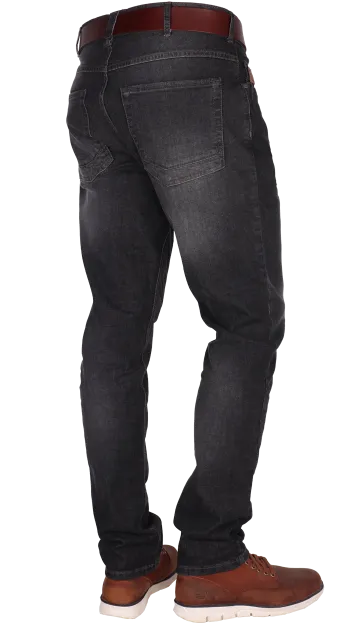 Zwarte stretch jeans regular heren fit stonewashed