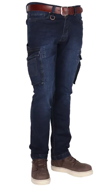 Cargo jeans fuer herren mit oberschenkeltaschen