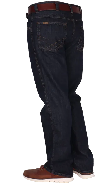 Heren spijkerbroek zonder elastan authentieke donkerblauwe 100 denim jeans